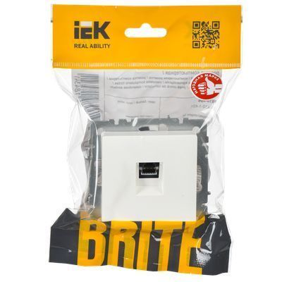 BRITE Розетка компьютерная RJ45 кат.6 РК11-БрБ белый IEK
