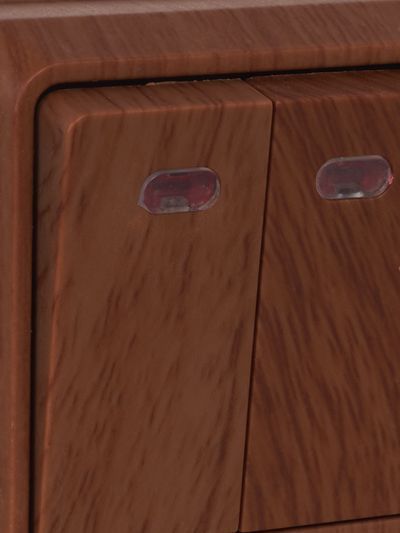 OKTAVA Выключатель 2-клавишный с индикацией для открытой установки 10А ВС20-2-1-ОД дуб GENERICA