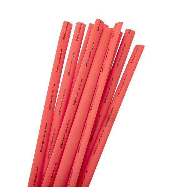 Термоусаживаемая трубка ТУТ нг 8/4 красная в отрезках по 1м EKF PROxima