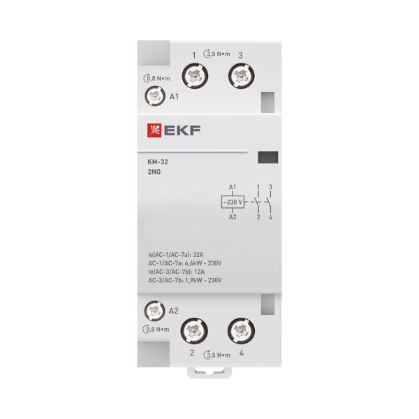 Контактор модульный КМ 32А 2NO 230В АС (2 мод.) PROXIMA EKF