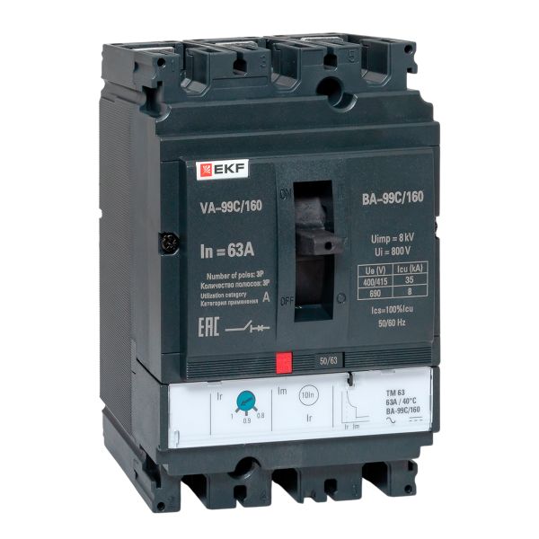 Выключатель автоматический ВА-99C 160/63А 3P 35кА EKF