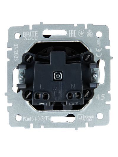 BRITE Розетка 1-местная без заземления без защитных шторок 10А РС10-1-0-БрТБ темная бронза IEK