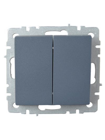 BRITE Выключатель 2-клавишный проходной 10А ВС10-2-6-БрМ маренго IEK