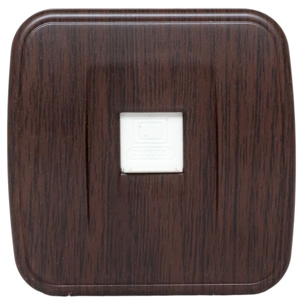 Розетка RJ-45 1-местная ОП Минск, 1А, 120В, тёмное дерево EKF