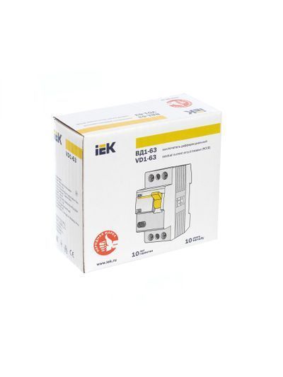 Выключатель дифференциальный (УЗО) ВД1-63 2Р 32А 100мА IEK