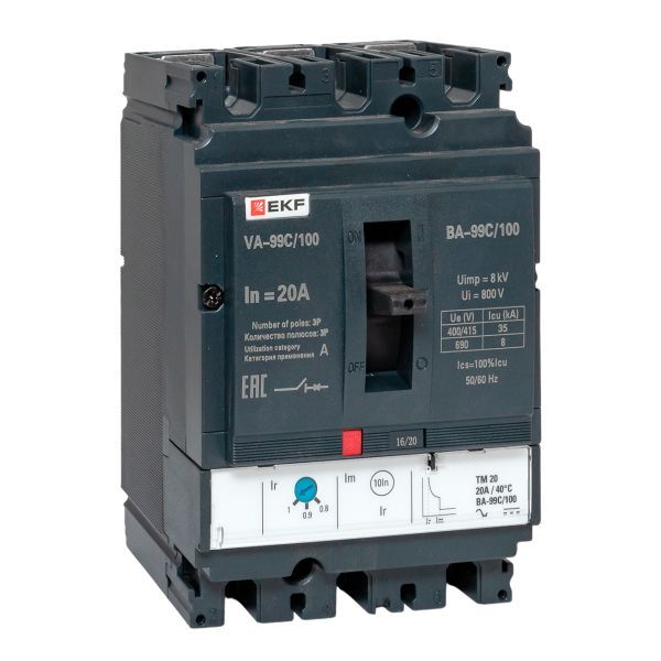 Выключатель автоматический ВА-99C 100/20А 3P 35кА EKF