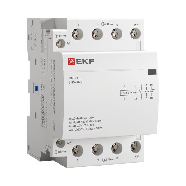 Контактор модульный КМ 32А 3NО+NC (3 мод.) EKF PROxima