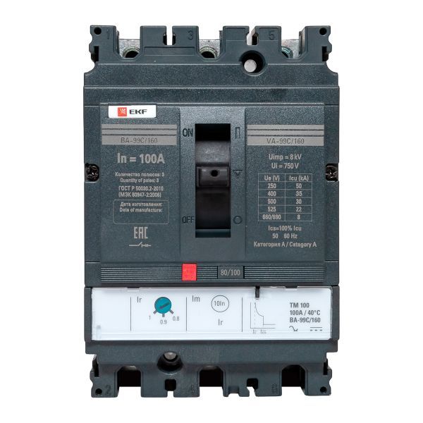 Выключатель автоматический ВА-99C 160/100А 3P 35кА EKF
