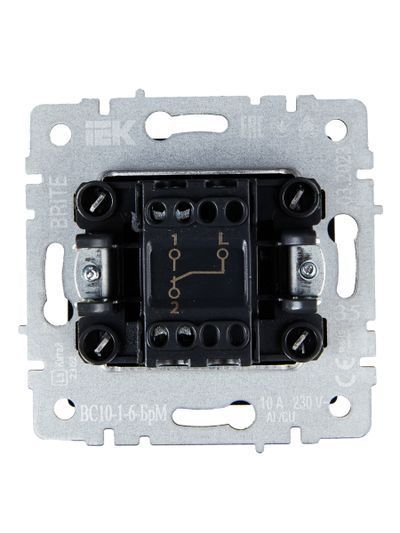 BRITE Выключатель 1-клавишный проходной 10А ВС10-1-6-БрМ маренго IEK
