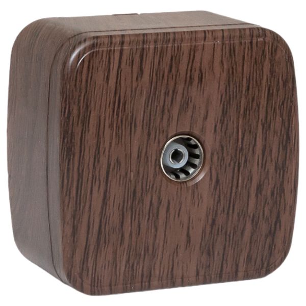 Розетка TV 1-местная ОП Минск 75Ом 5-862МГц тёмное дерево EKF