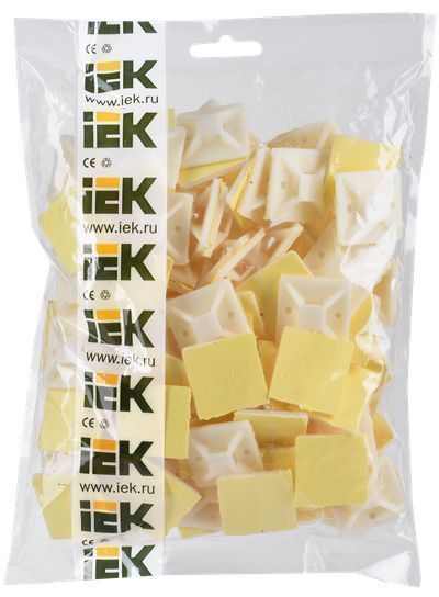 Площадка самоклеящаяся 30х30 белая под хомуты (100шт) IEK