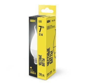 Лампа светодиодная CB35 свеча на ветру 7Вт 230В 3000К E14 IEK
