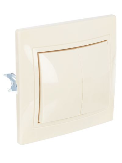 KVARTA Выключатель 2-клавишный 10А кер. ВС10-2-0-Км кремовый GENERICA