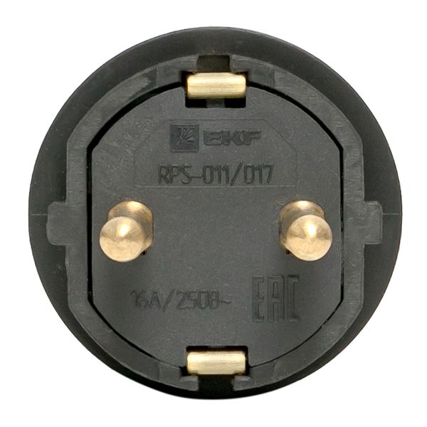 Вилка прямая каучуковая 230В, 2P+PE, 16A, IP44 EKF Марс