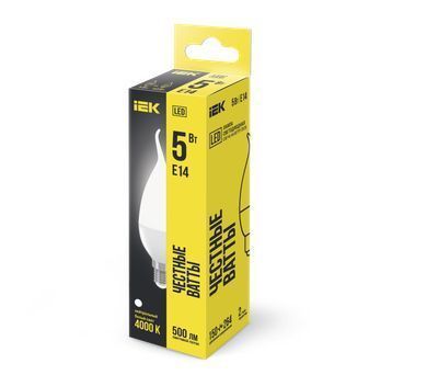 Лампа светодиодная CB35 свеча на ветру 5Вт 230В 4000К E14 IEK