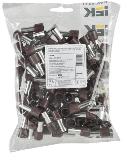 Наконечник НШВИ 25-16 коричнево-зеленый (100шт/упак) IEK