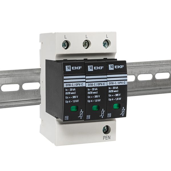 Ограничитель импульсных напряжений ОПВ-C/3P In 20кА 440В с сигн. EKF