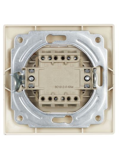 KVARTA Выключатель 2-клавишный 10А ВС10-2-0-ККм кремовый GENERICA