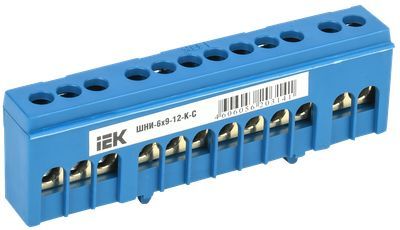 Шина N "ноль" в корпусном изоляторе на DIN-рейку ШНИ-6х9-12-К-С IEK