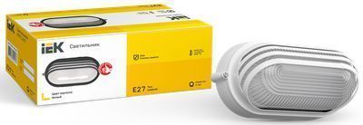 Светильник НПП1407 овал ресничка 60Вт IP54 белый IEK