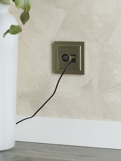 BRITE Розетка двойная TV+RJ45 кат.5E РТВ/РК12-БрШ шампань IEK