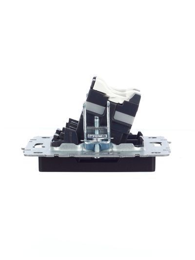 BRITE Розетка компьютерная двойная RJ45 кат.5E РК10-2-БрЧ черный IEK