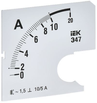 Шкала сменная для амперметра Э47 10/5А класс точности 1,5 72х72мм IEK