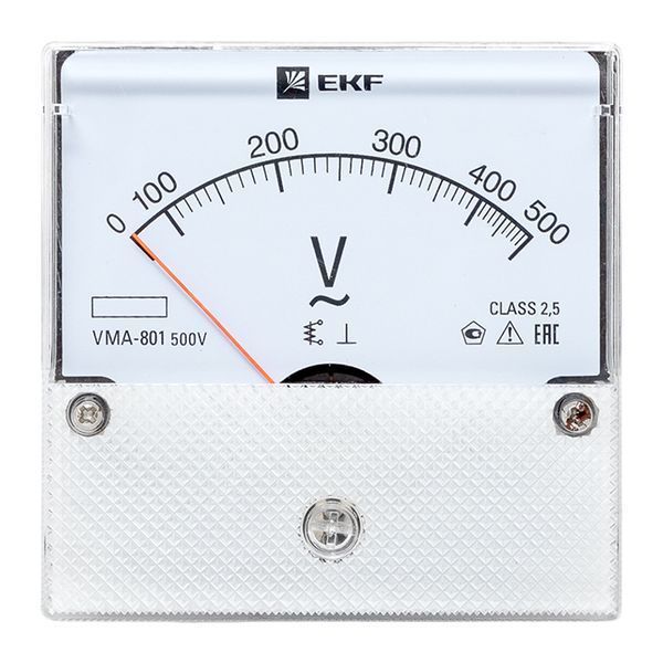 Вольтметр VMA-801 аналоговый на панель (80x80) круглый вырез 500В прямое подкл. EKF PROxima