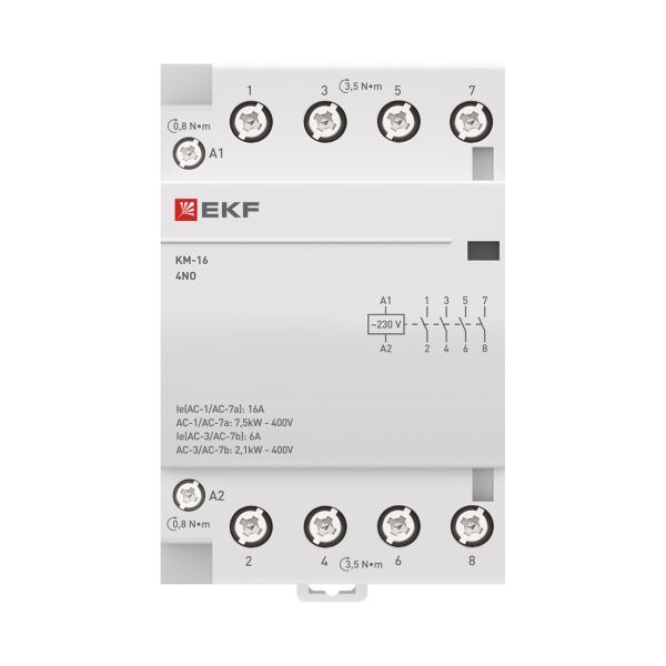 Контактор модульный КМ 16А 4NО (3 мод.) EKF PROxima