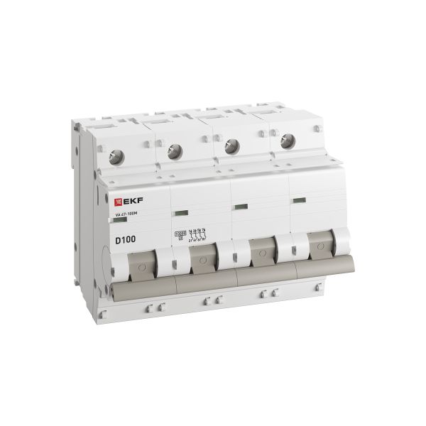 Автоматический выключатель ВА 47-100M 4P 100А (D) 10kA без теплового расцепителя EKF PROXIMA