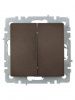 BRITE Выключатель 2-клавишный проходной 10А ВС10-2-6-БрТБ темная бронза IEK
