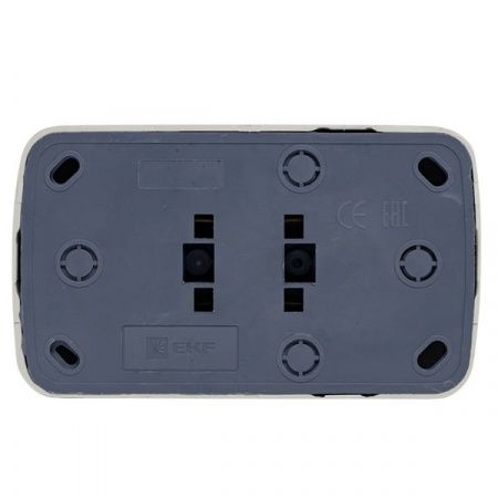 Минск Розетка 2-местная ОП 16А с заземлением белая EKF Basic