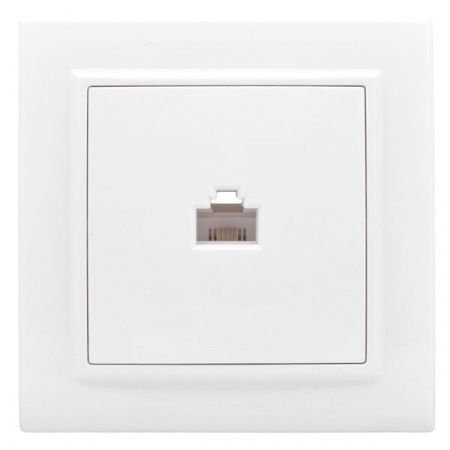 Минск Розетка RJ-45 1-местная СП белая EKF Basic