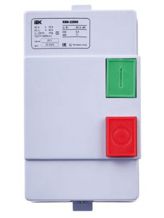 Контактор КМИ22560 25А в оболочке 220В/АС3 IP54 IEK