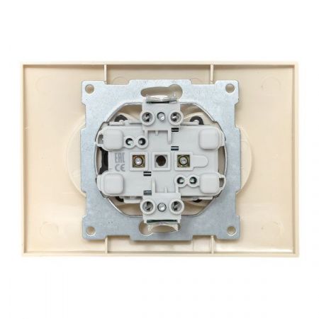 Валенсия розетка 2-местная б/з 10А кремовая с защ. штор. EKF PROxima