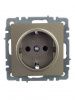 BRITE Розетка 1-местная с заземлением без защитных шторок 16А РС11-1-0-БрШ шампань IEK