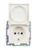 BRITE Розетка 1-местная с заземлением с защитными шторками и крышкой 16А IP44 РСбш10-3-44-БрЖ жемчуг IEK