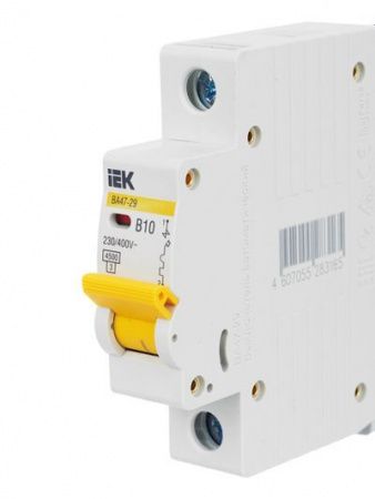 Выкл. автомат.  1П  10А  хар-ка B  4,5кА  IEK  ВА47-29