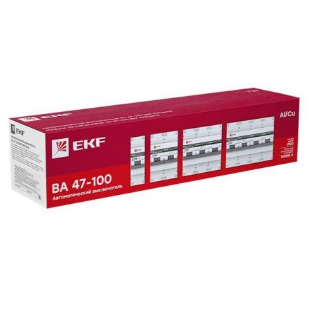 Автоматический выключатель 3P 40А (C) 10kA ВА 47-100 EKF Basic