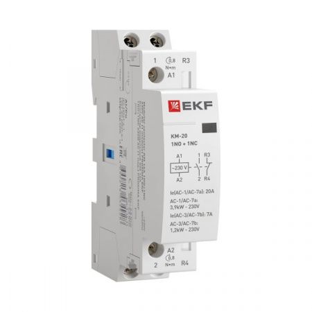 Контактор модульный КМ 20А 1NO+1NC 230В АС (1 мод.) PROXIMA EKF