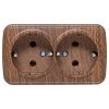 Розетка 2-местная ОП Минск 16А с заземлением тёмное дерево EKF