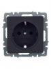 BRITE Розетка 1-местная с заземлением с защитными шторками 16А РС14-1-0-БрГ графит IEK