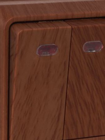 OKTAVA Выключатель 2-клавишный с индикацией для открытой установки 10А ВС20-2-1-ОД дуб GENERICA