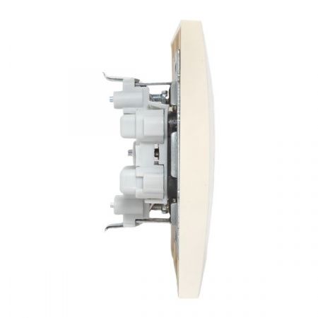 Валенсия розетка 2-местная б/з 10А кремовая с защ. штор. EKF PROxima