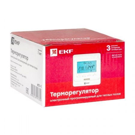Термостат для теплых полов электронный 16 A 230В с датчиком пола EKF