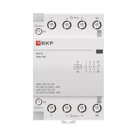 Контактор модульный КМ 32А 3NО+NC (3 мод.) EKF PROxima