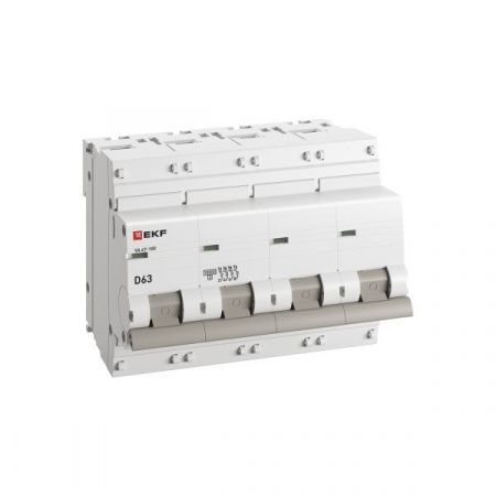 Автоматический выключатель 4P  63А (D) 10kA ВА 47-100 EKF PROxima