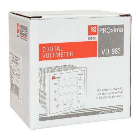 VD-963 Вольтметр цифровой на панель (96x96) трехфазный EKF PROxima
