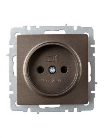 BRITE Розетка 1-местная без заземления без защитных шторок 10А РС10-1-0-БрТБ темная бронза IEK