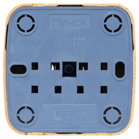 Розетка 1-местная ОП Минск 10А без заземления светлое дерево EKF